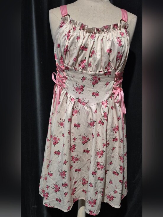 None Dresses & Skirts - Pink Floral Tie-Back Dress